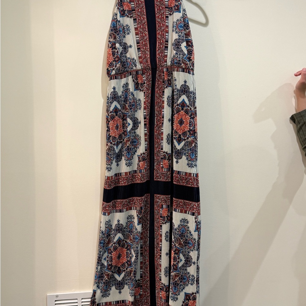 Bohemian Maxi Dress with Geometric Patterns